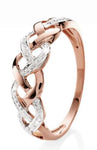 9ct Rose Gold Diamond Weave Ring