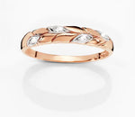 9ct Rose Gold Leaf Diamond Ring