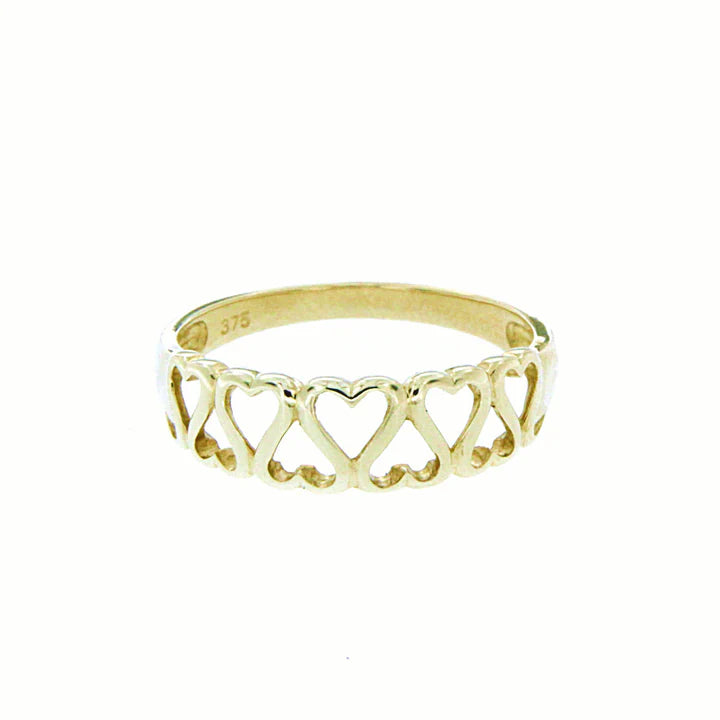 9ct Gold Open Heart Ring