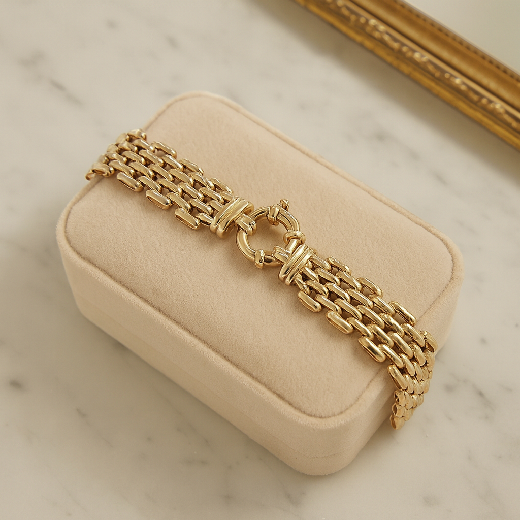 New Zealand Made Mesh Bracelet – 9ct Gold Over Solid Sterling Silver