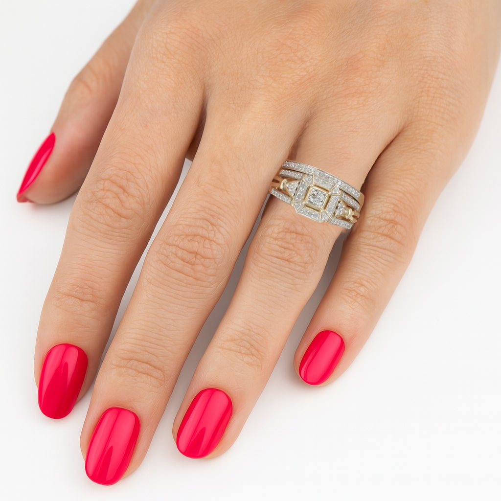 Stunning Diamond Bridal Set in 9ct Yellow Gold .46ct TW