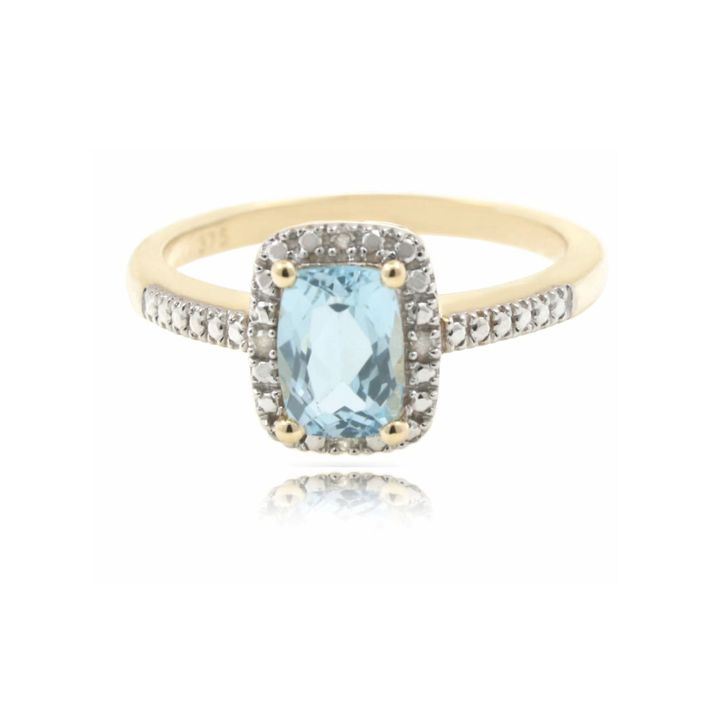 9ct Gold Sky Blue Topaz Ring  .74 carat