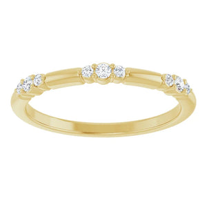 14ct Yellow Gold 1/8ct TW Lab-Grown Diamond Stackable Ring