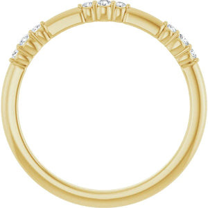 14ct Yellow Gold 1/8ct TW Lab-Grown Diamond Stackable Ring