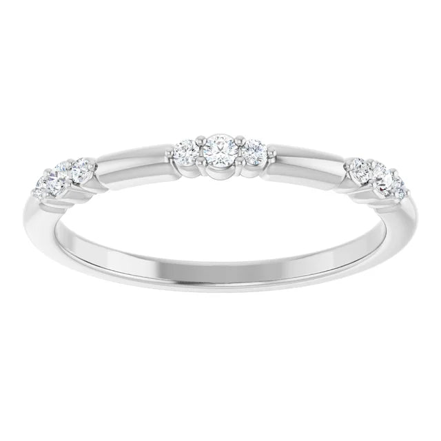 14ct White Gold 1/8ct TW Lab-Grown Diamond Stackable Ring