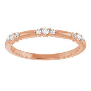 14ct Rose Gold 1/8ct TW Lab-Grown Diamond Stackable Ring