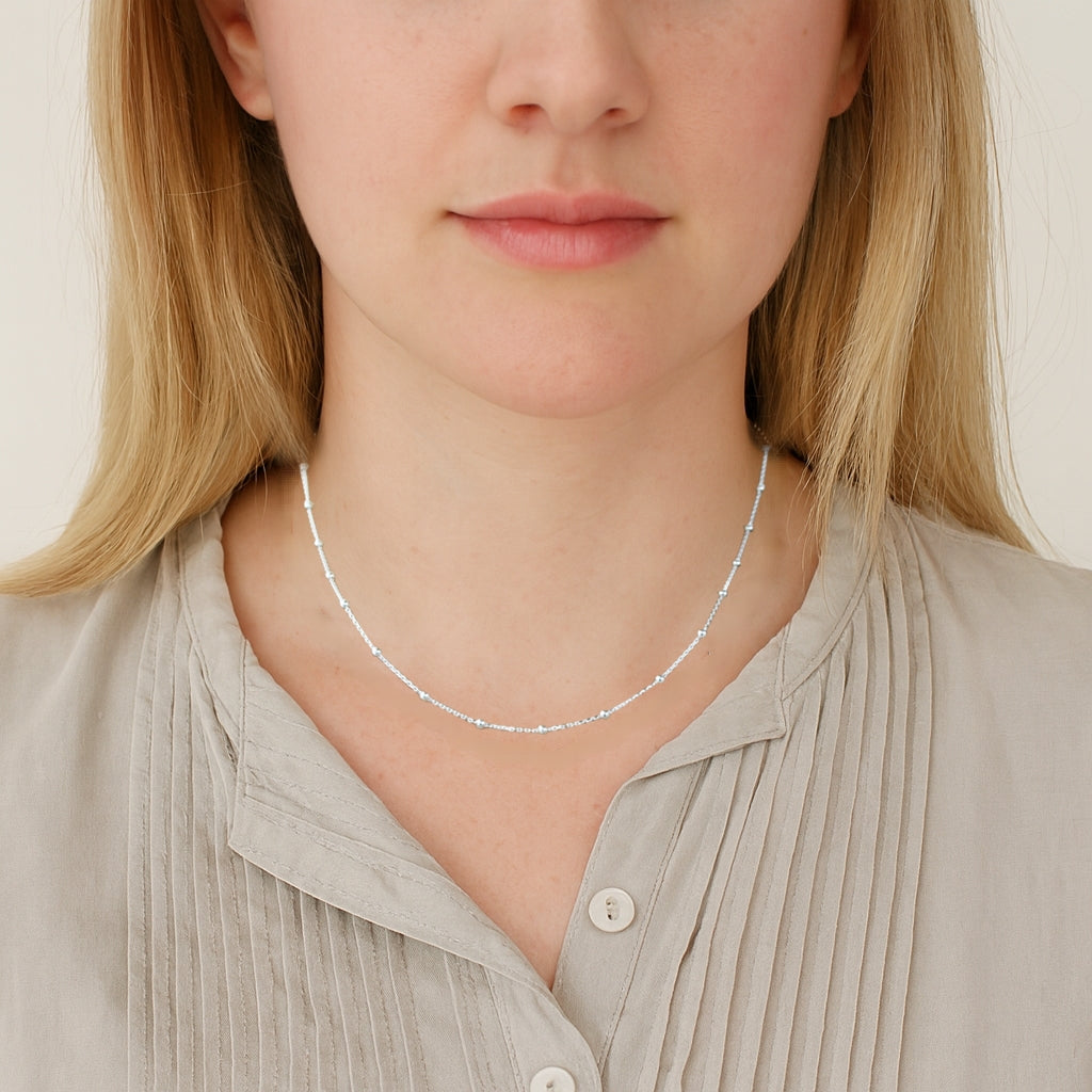 Sterling Silver Fancy Ball Chain with Slider Feature