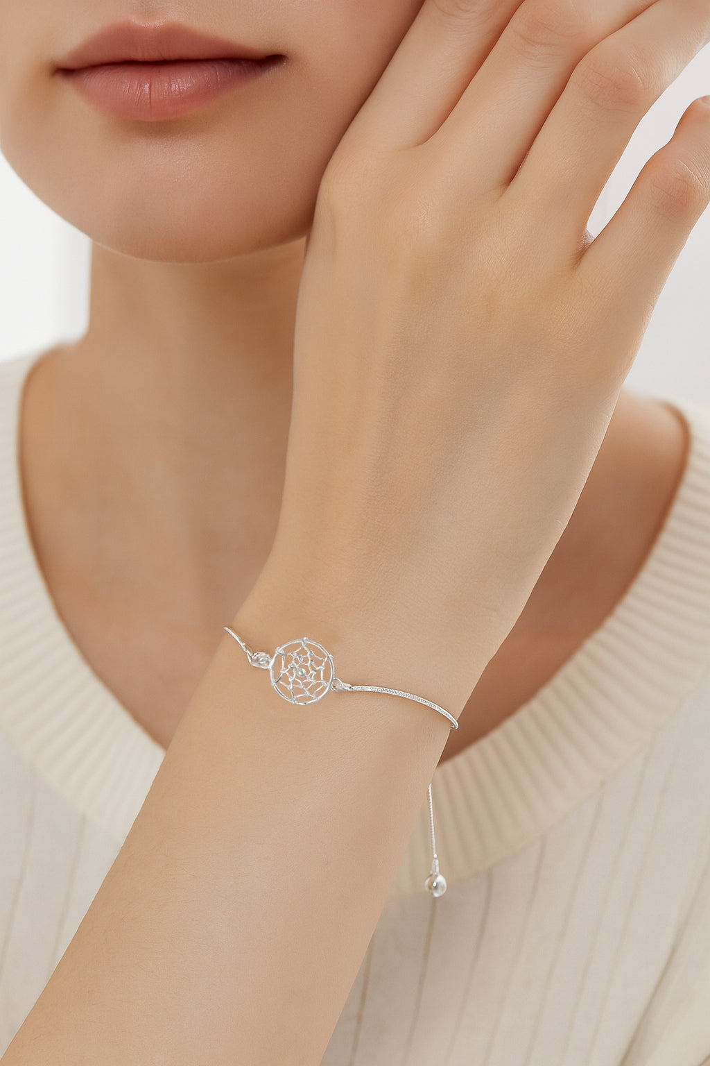 Sterling Silver Dream Catcher Friendship Bracelet