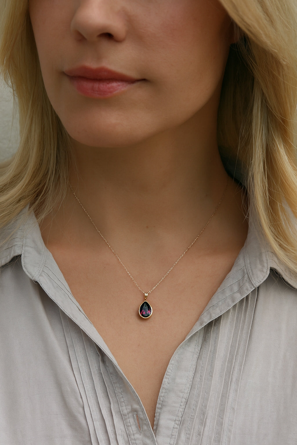 Davvero Sterling Silver Rose Gold Austrian Crystal Pendant & Chain