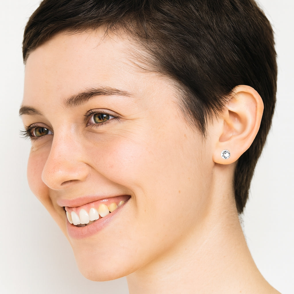 Sterling Silver Austrian Crystal 5mm Stud Earrings