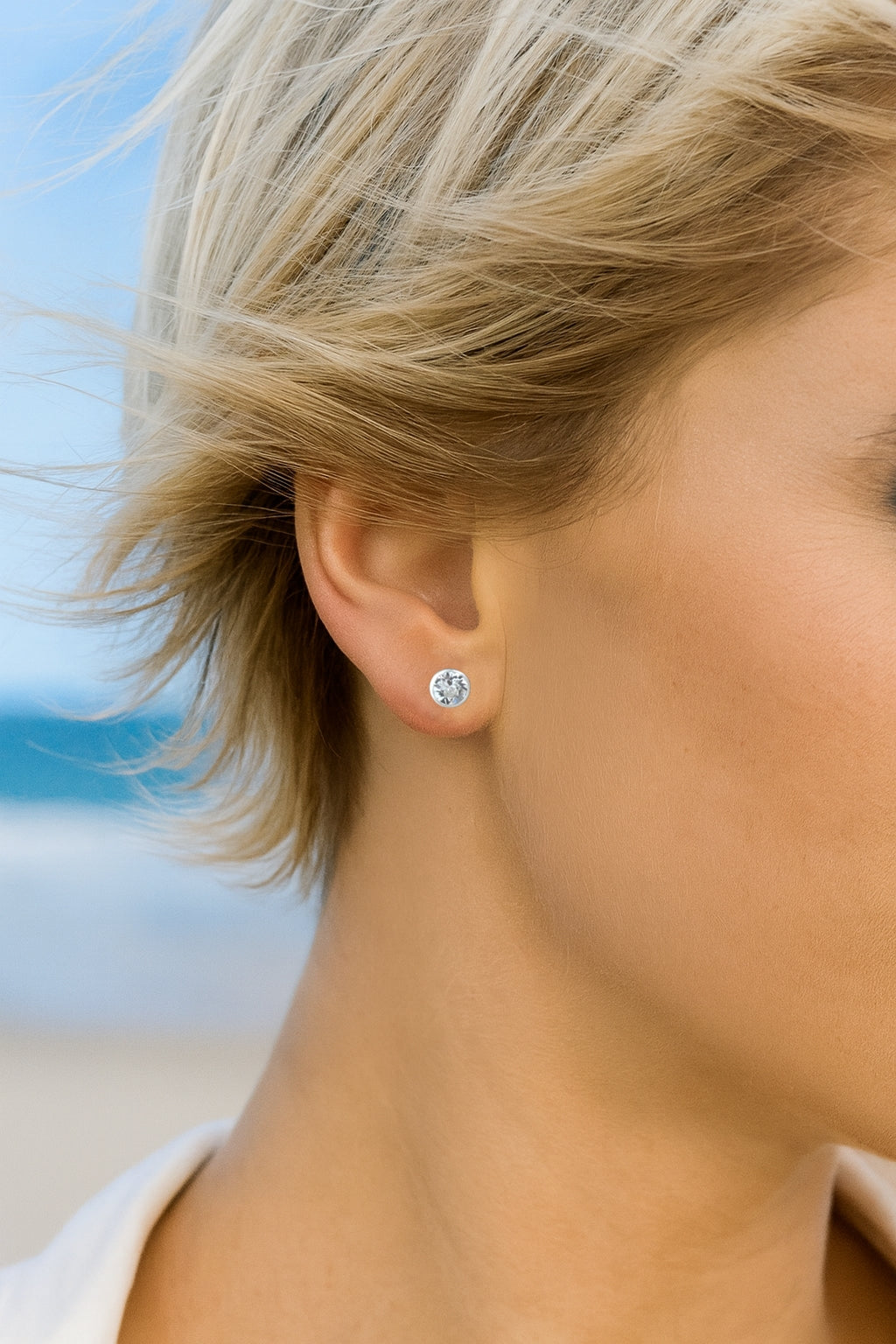 Sterling Silver Austrian Crystal Stud Earrings 5.5mm