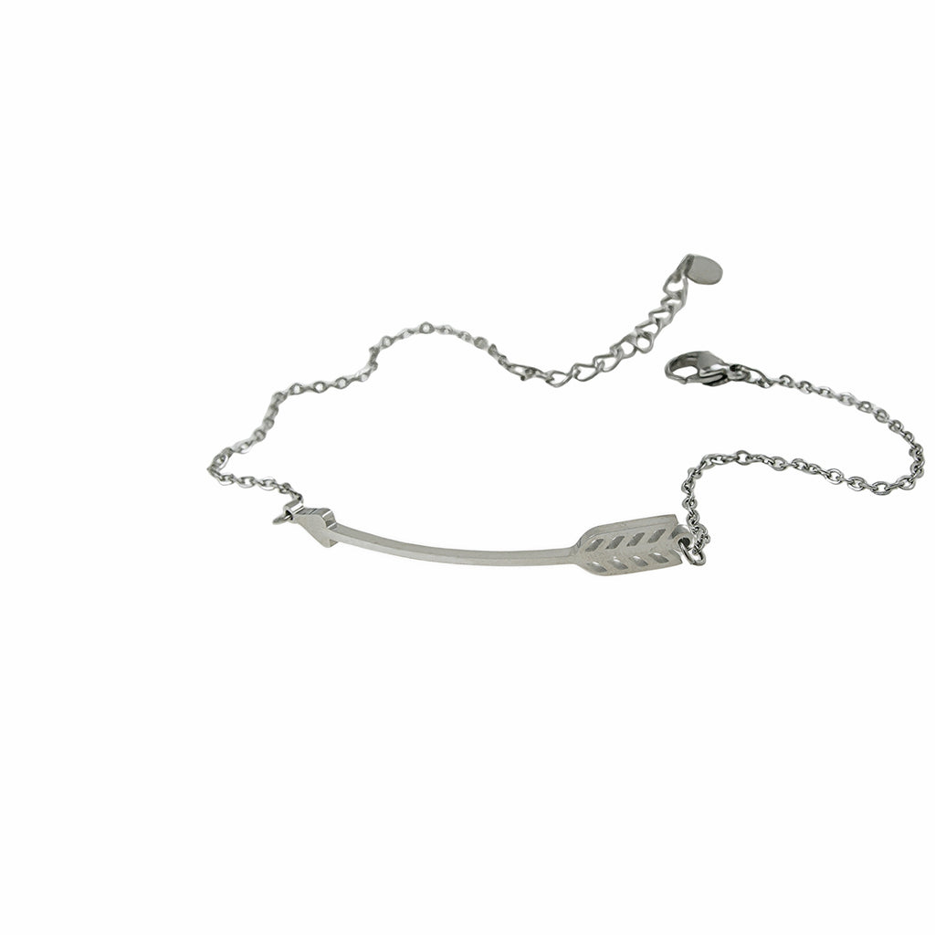 Stainless Steel Silver Tone Arrow Bracelet
