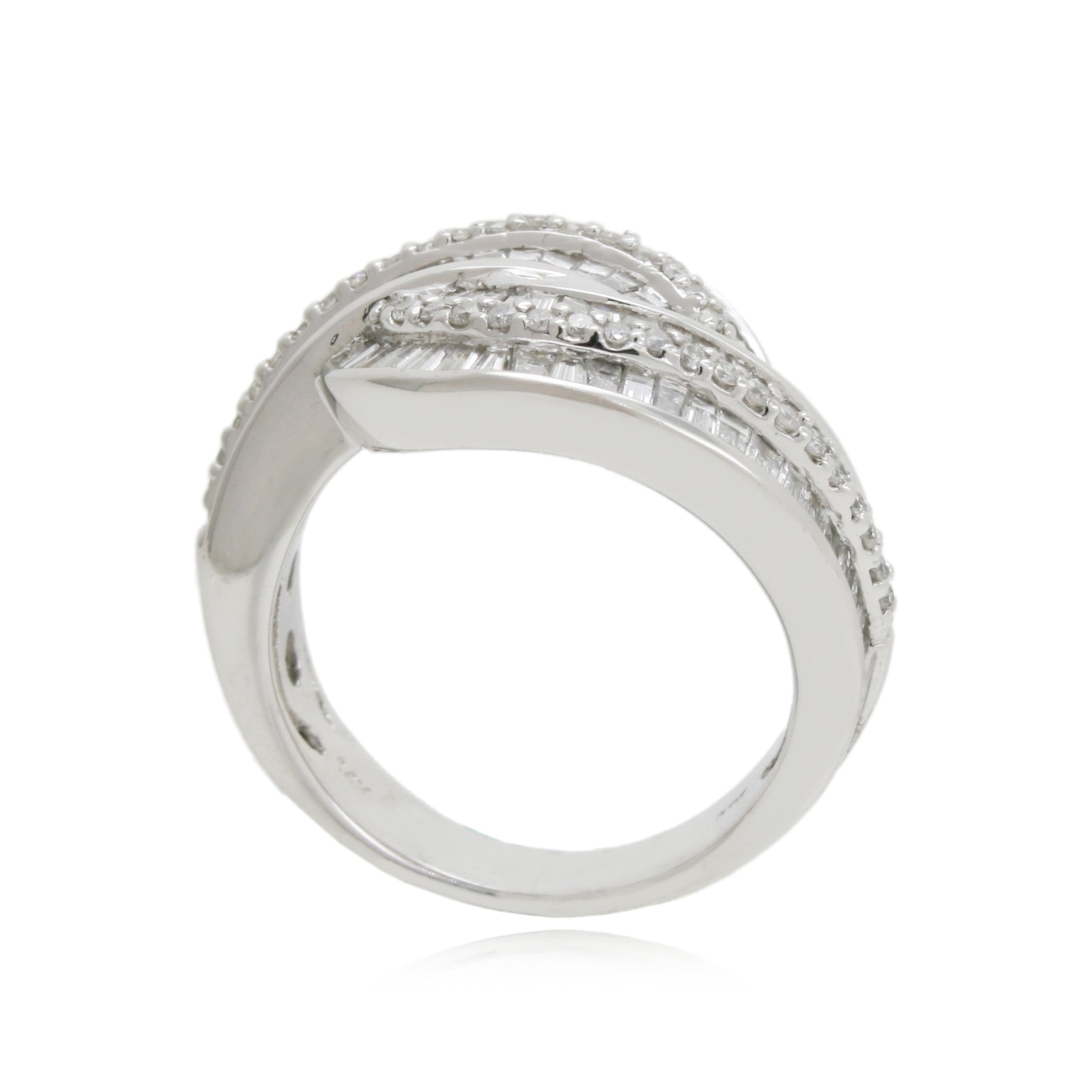 14ct White Gold Taper Diamond Dress Ring 1.497 TDW