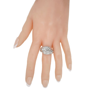 14ct White Gold Taper Diamond Dress Ring 1.497 TDW