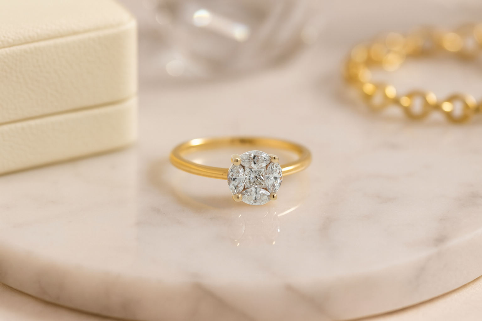 18ct Rose Gold Tension-Set Diamond Ring – 0.70ct Total