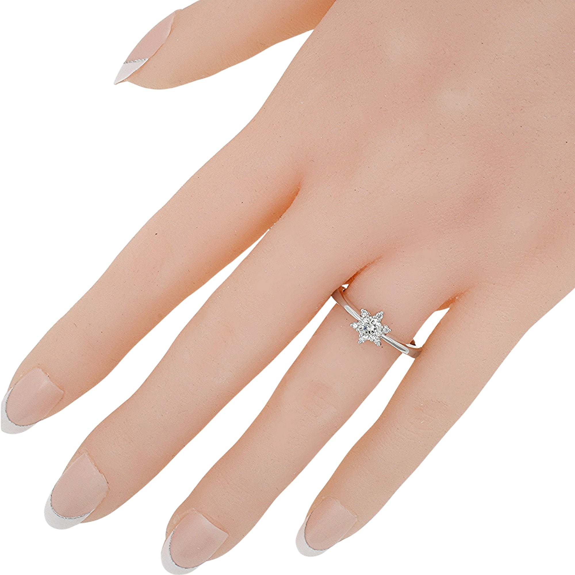 Platinum Diamond Star Cluster Ring