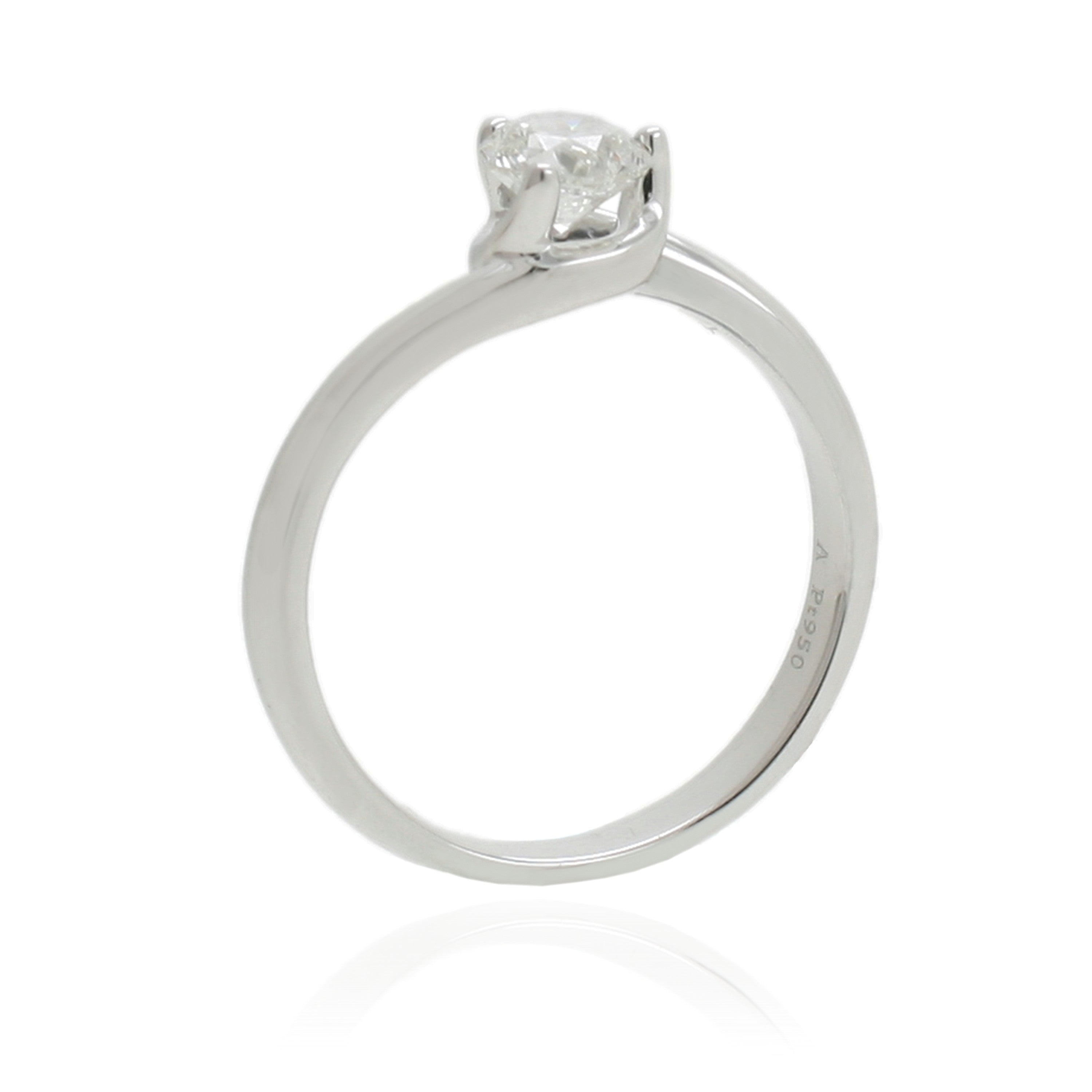 Platinum Solitaire Martini Set Diamond Ring .50ct