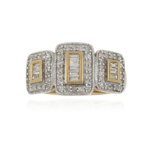 9ct Two Tone Diamond Tapper Dress Ring .47ct TW