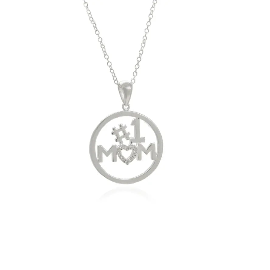 Sterling Silver #1 Mum Pendant