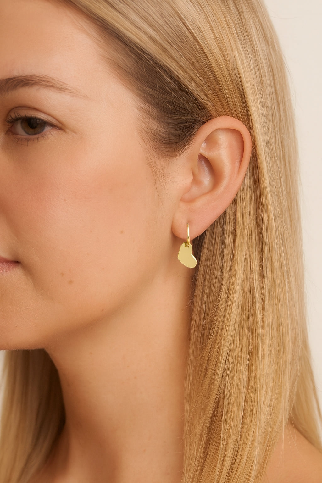 Silver Heart Sleeper Gold Plated