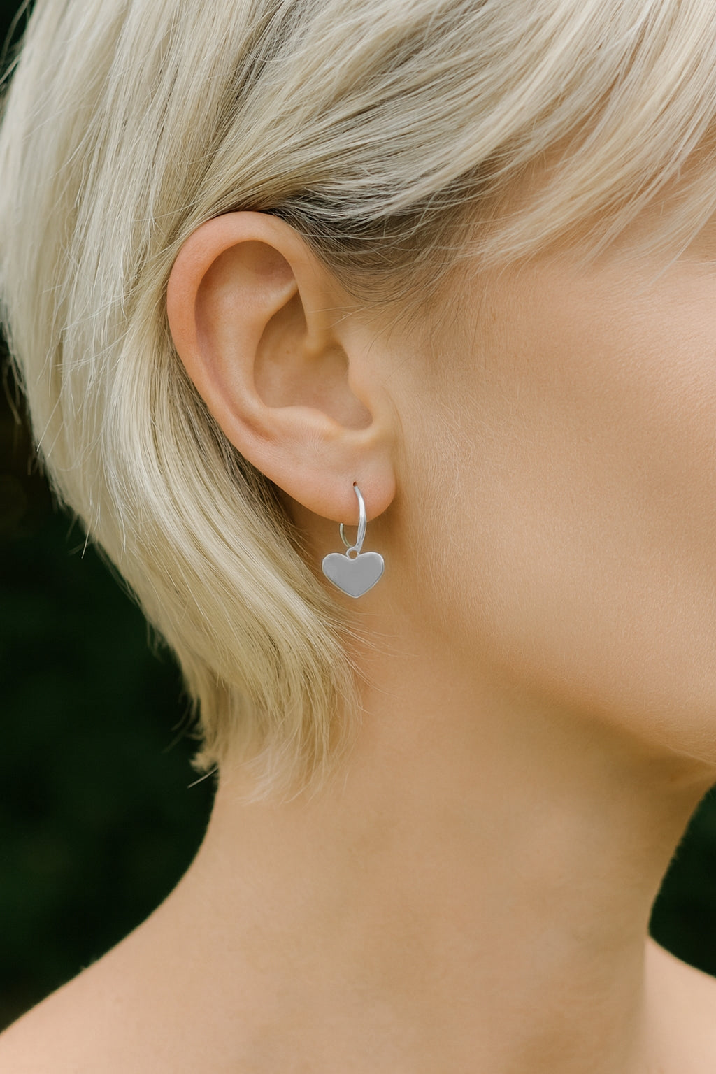 Sterling Silver Hanging Heart Sleeper