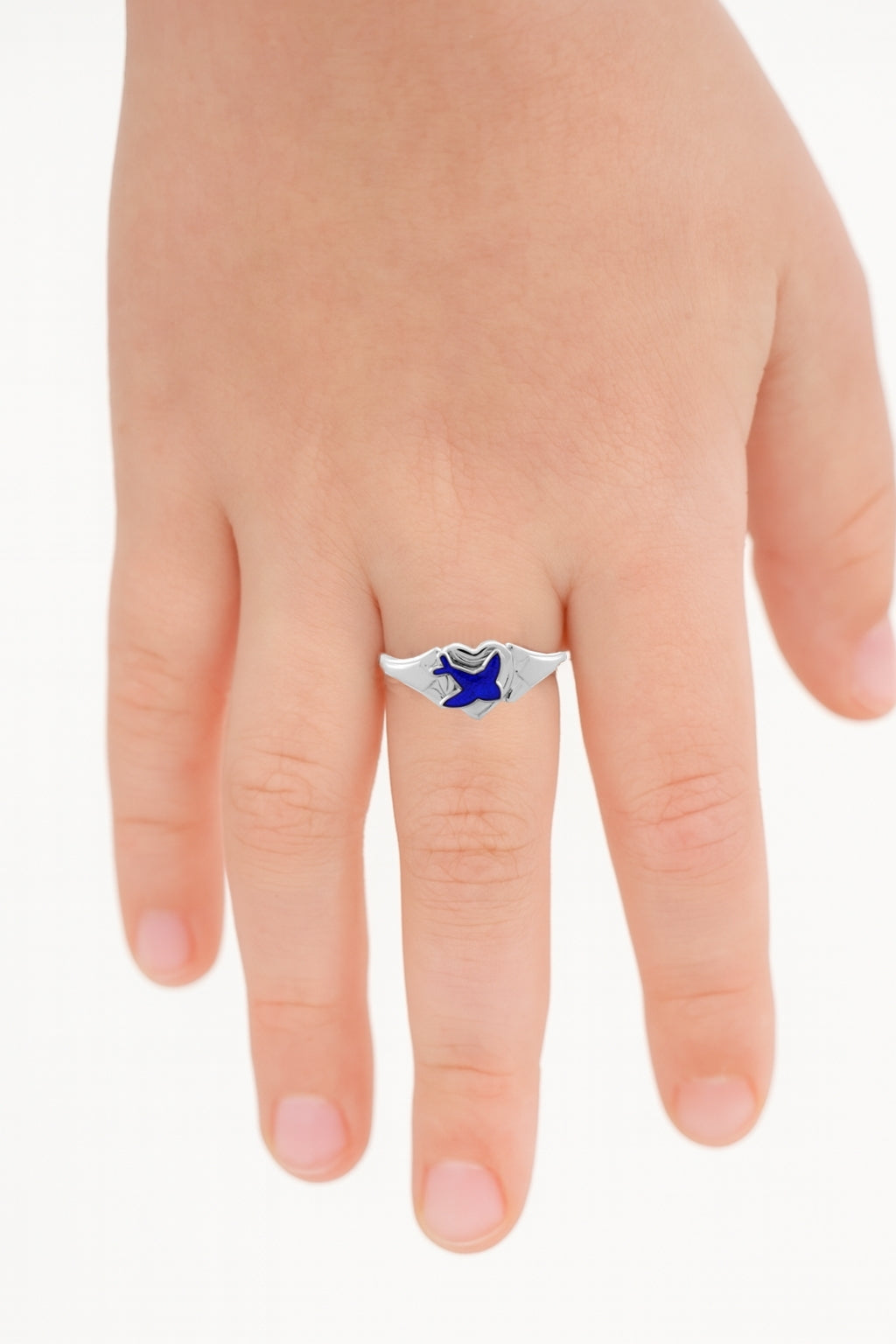 Sterling Silver Blue Bird Signet Ring