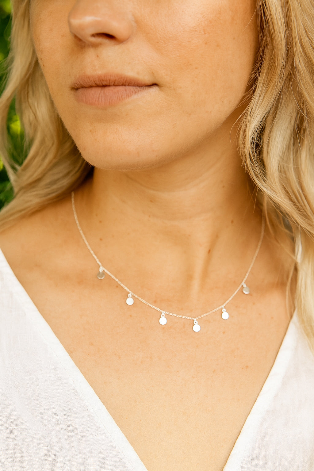 Sterling Silver Mini Disc Necklace 40+5cm