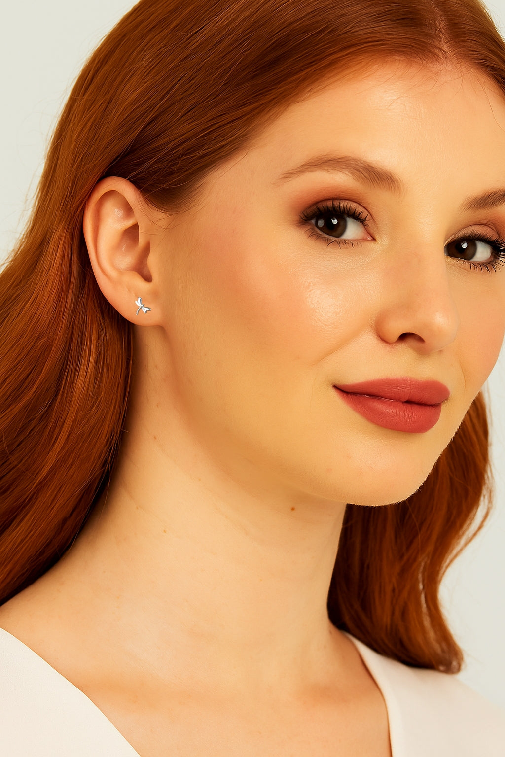 Sterling Silver Petite Dragonfly Stud Earrings