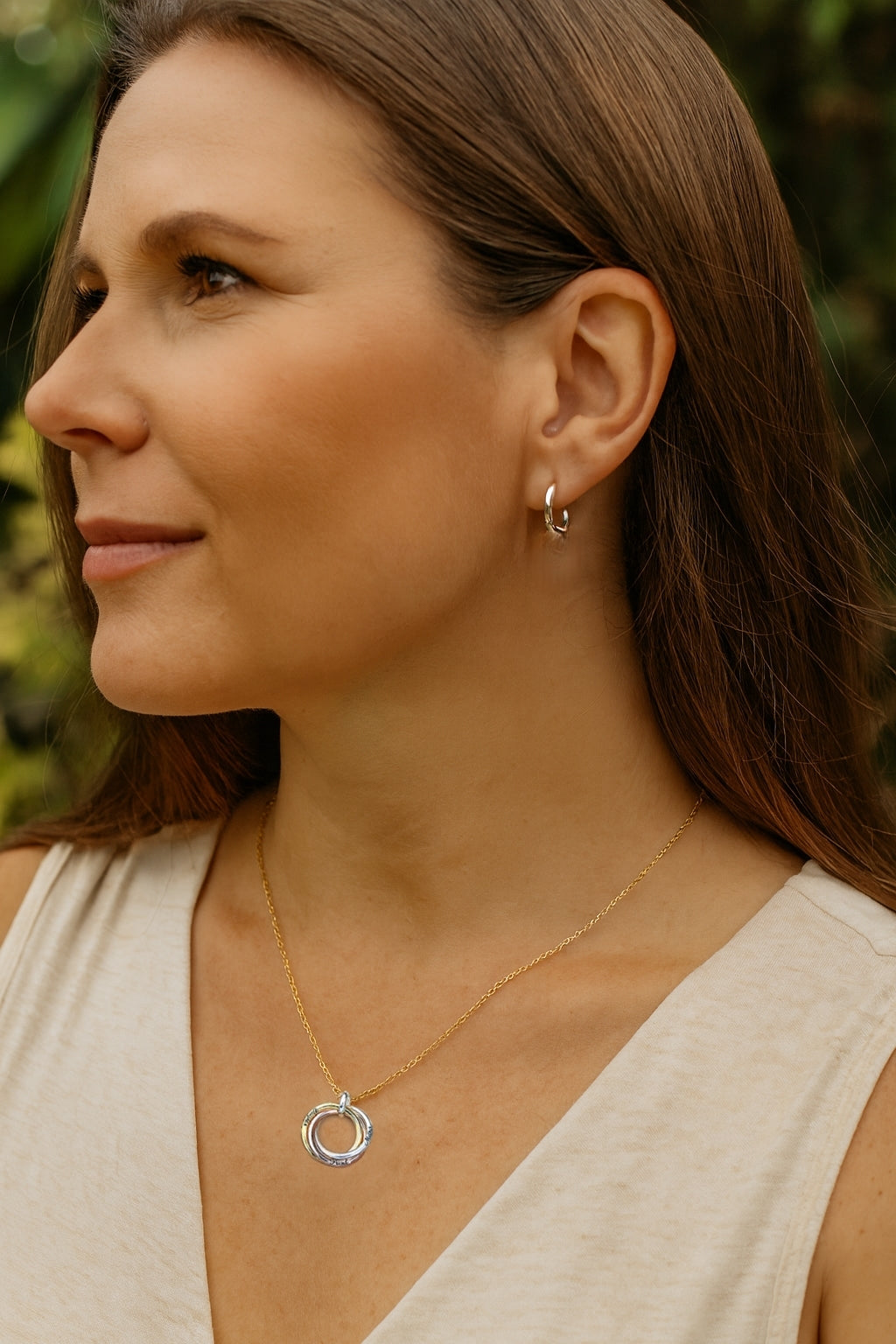 Sterling Silver Mother & Daughter Interlinking Pendant