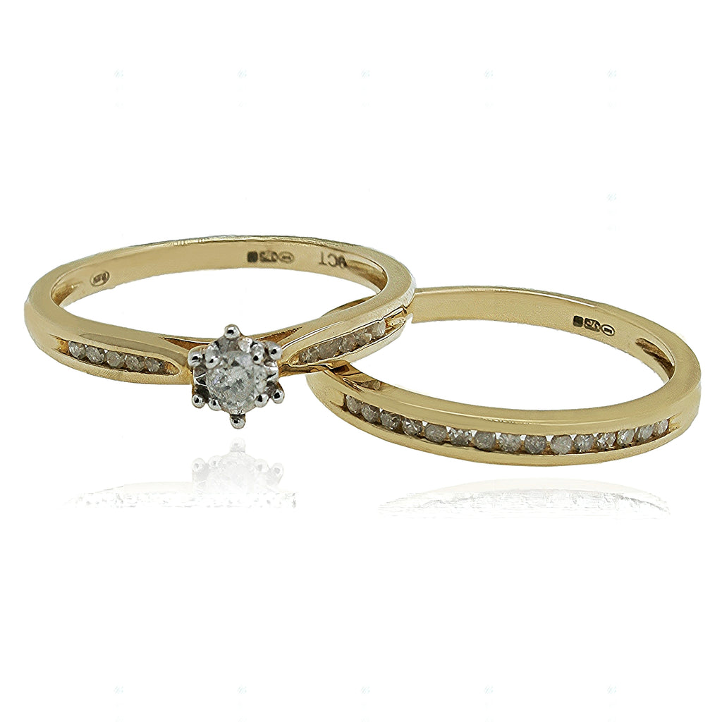 9ct Diamond Bridal Ring Set .245ct TW