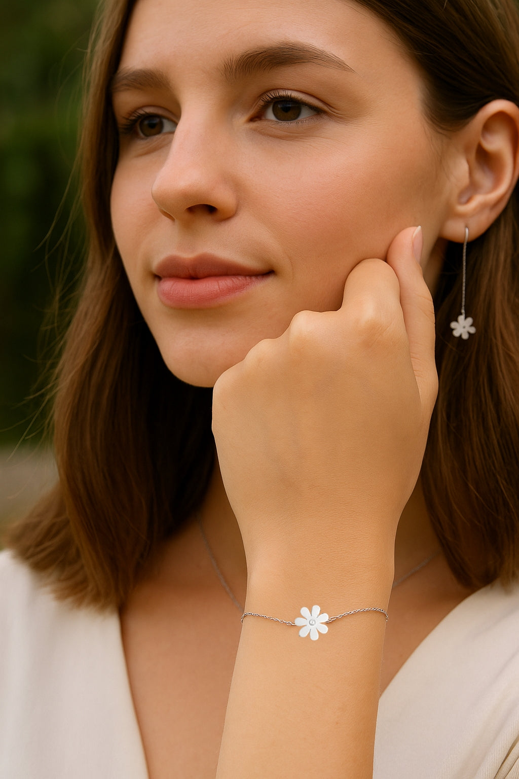 Stainless Steel Daisy Bracelet