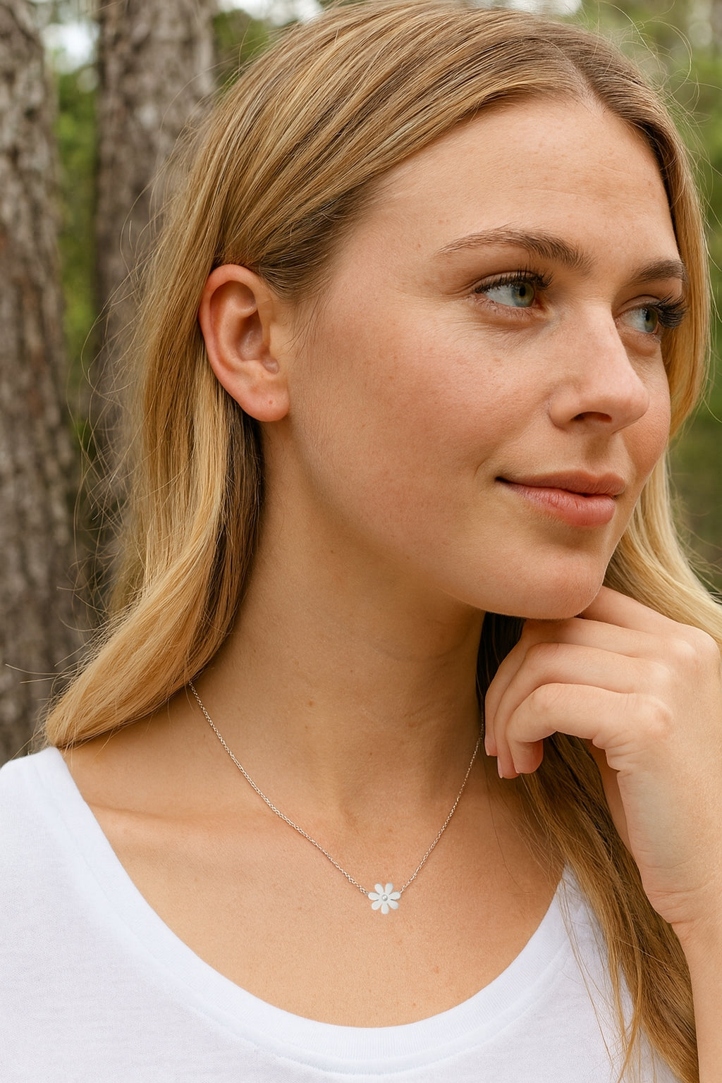 Stainless Steel Daisy Necklace