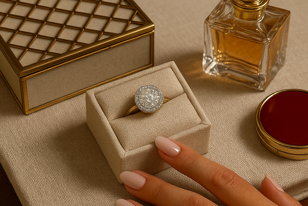 Dazzling 9ct Yellow Gold Diamond Cluster Halo Ring