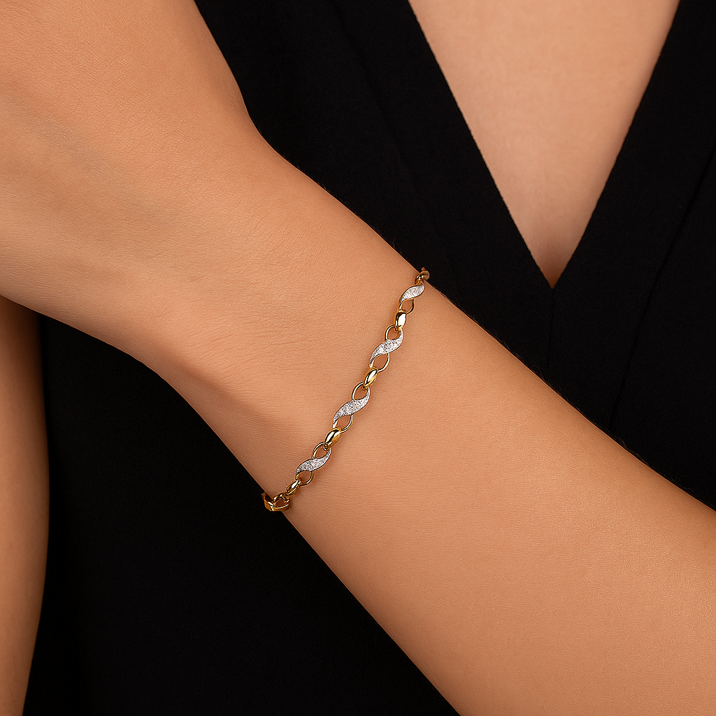 9ct Gold Infinity Diamond Bracelet