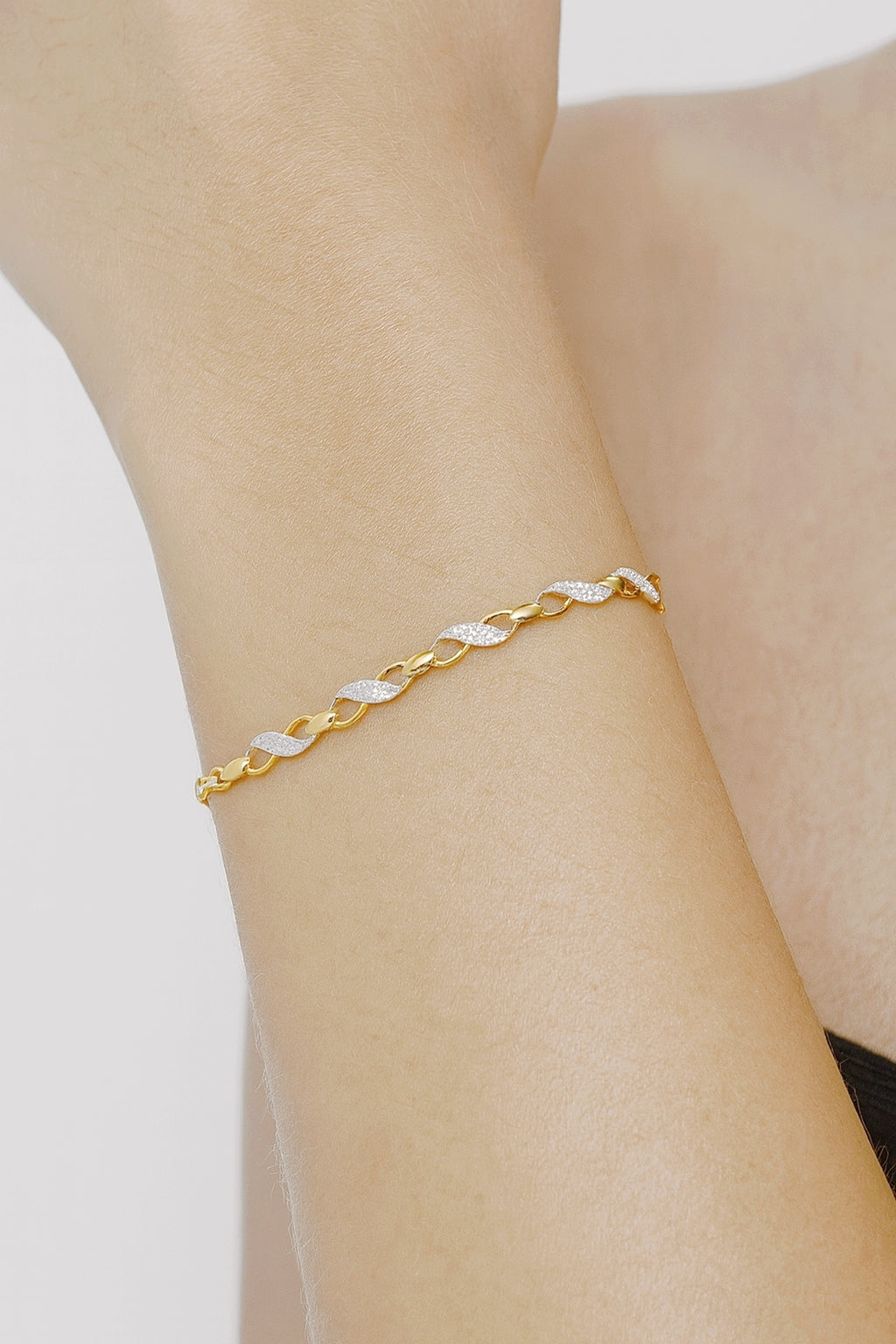 9ct Gold Infinity Diamond Bracelet