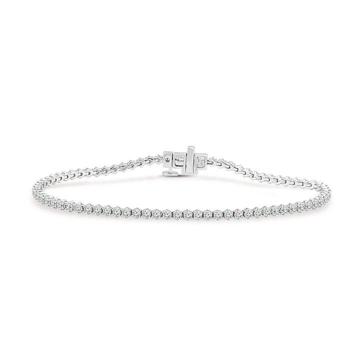 14ct White Gold Lab Grown Harmony Tennis Bracelet 2ct TW