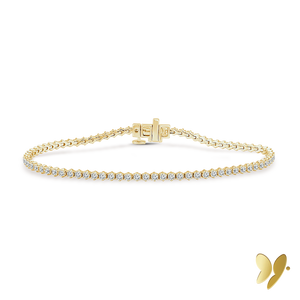 14ct Yellow Gold Harmony Lab Created Tennis Bracelet 2ct TW