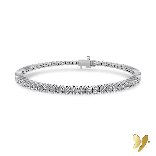 14ct White Gold Lab Grown Diamond Tennis Bracelet 3.00ct TW