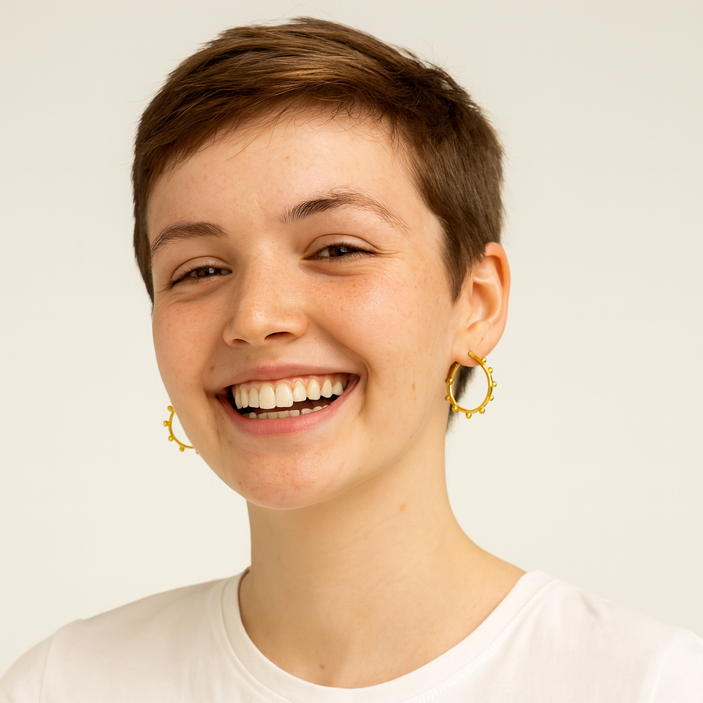 Boho Stainless Steel Gold Hoop Earrings – 30mm