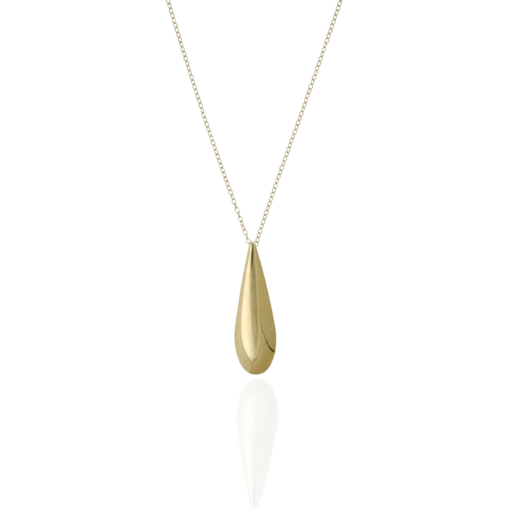 Davvero Sterling Silver Gold Tear Drop Necklace 40+5cm