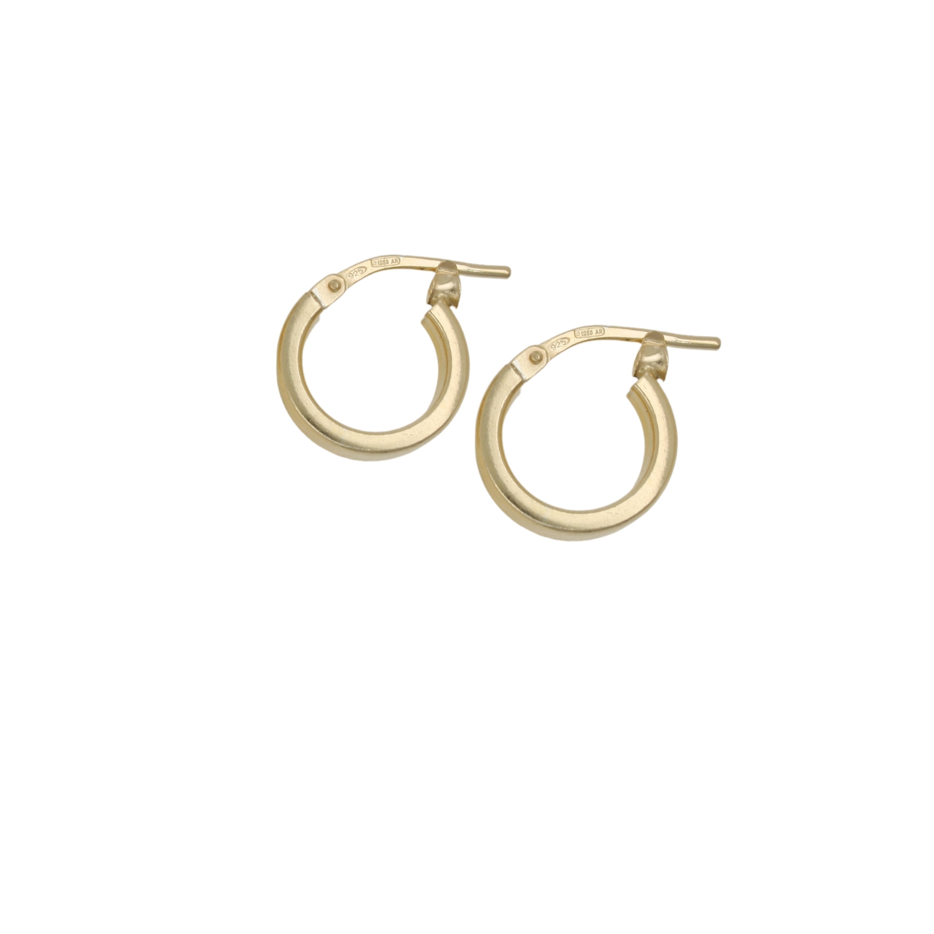 Sterling Silver Gold Plated Petite Hoop Earrings