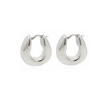 Davvero Sterling Silver Drop Wide Hoop Earring