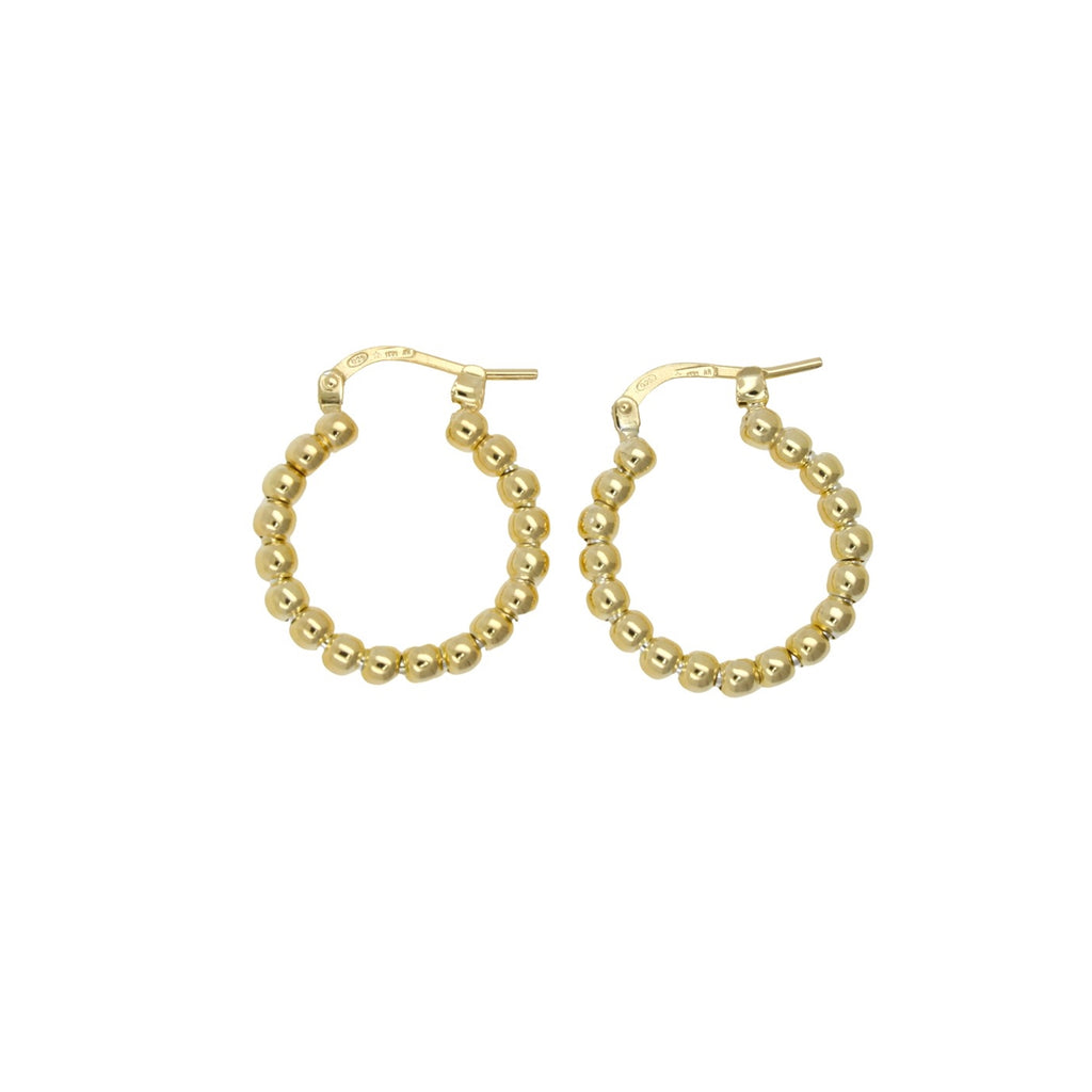 Davvero Sterling Silver Gold Plated Ball Hoop Earrings