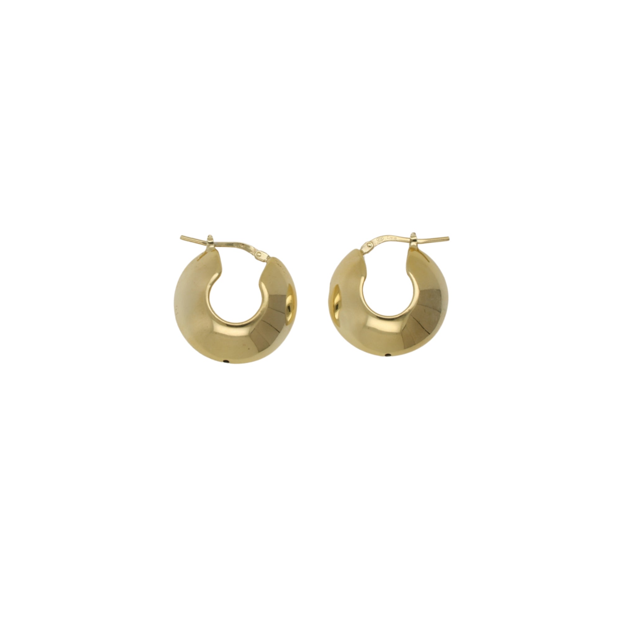 Davvero Sterling Silver Gold Plated Dome Hoop Earrings