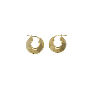 Davvero Sterling Silver Gold Plated Dome Hoop Earrings