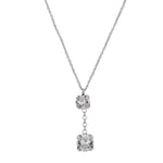 Davvero Sterling Silver Double Drop Austrian Crystal Pendant