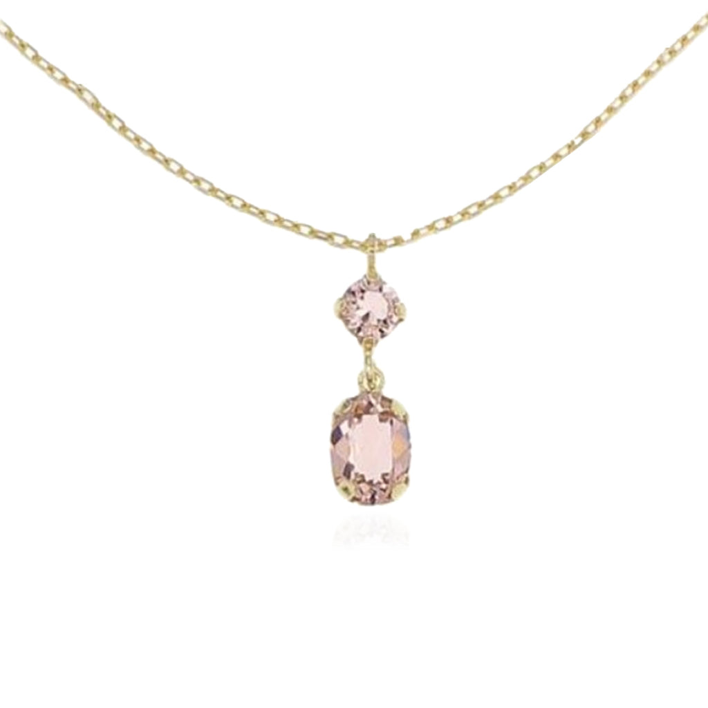 Davvero Sterling Silver Rose Gold Amethyst Austrian Crystal Pendant & Chain 40+5cm