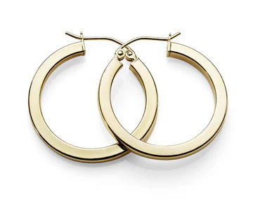 9ct Gold Silver Filled Sqaure Hoop Earring