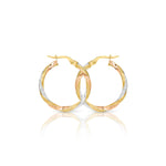 9ct Gold 3 Tone Hoop Earrings