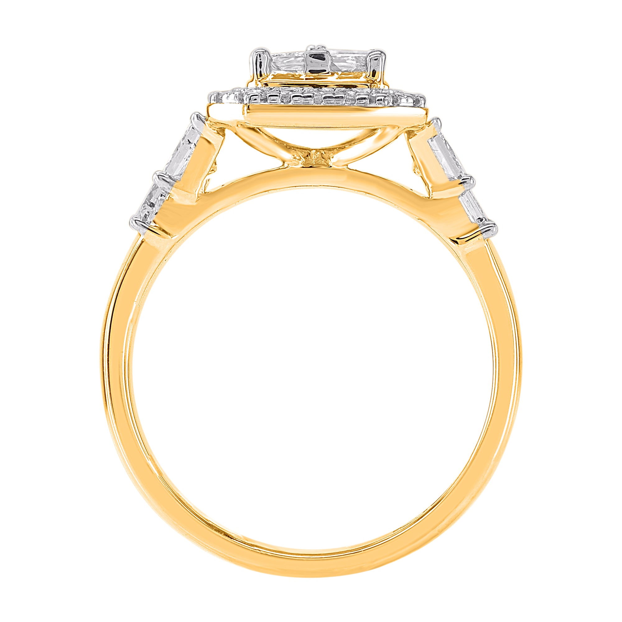 9ct Gold Diamond Halo Ring 1ct TW